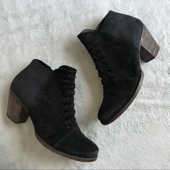 Free People Shoes - Free People Loveland Ankle Boots Black Suede Snake